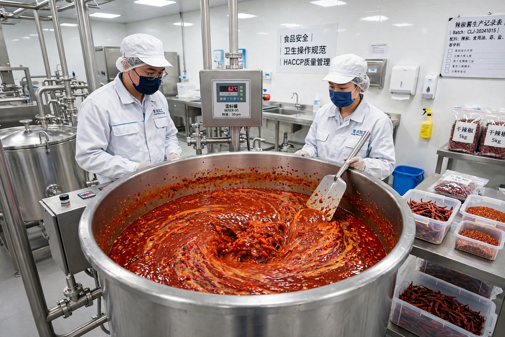 干净专业的辣椒酱加工车间